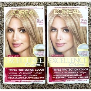 2X L’Oréal Paris Excellence Permanent Hair Color Creme 8 1/2 A Champagne Blonde